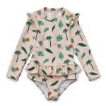 Girls Swimsuit Factory - One Piece Floral With Hat