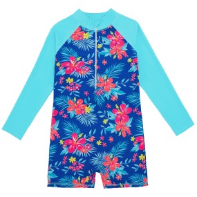 Girls Swimsuit Manufacturer - UV50+ Floral Zipper