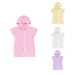 Kids Cover Up Manufacturer - Hooded Zipper Terry Cloth