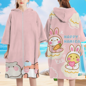 Swimsuit Cover Up Supplier - Seersucker Terry Zip