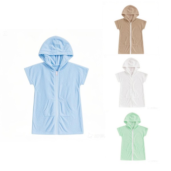 Swim Cover Up Supplier - Hooded Zipper Polyester