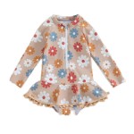 Girls Swimsuit Supplier - Long Sleeve Floral Print