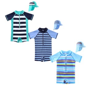 Baby Swimwear Supplier - One Piece With Hat Zipper