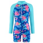Girls Swimsuit Manufacturer - UV50+ Floral Zipper