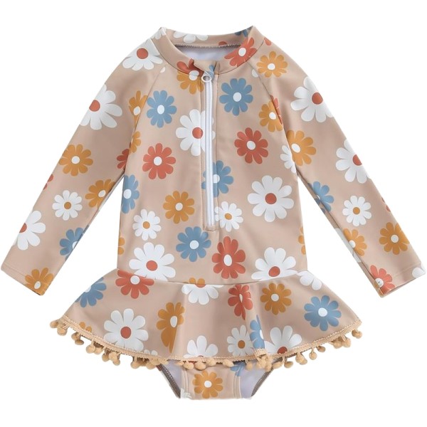 Girls Swimsuit Supplier - Long Sleeve Floral Print