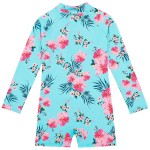 Girls Swimsuit Manufacturer - UV50+ Floral Zipper