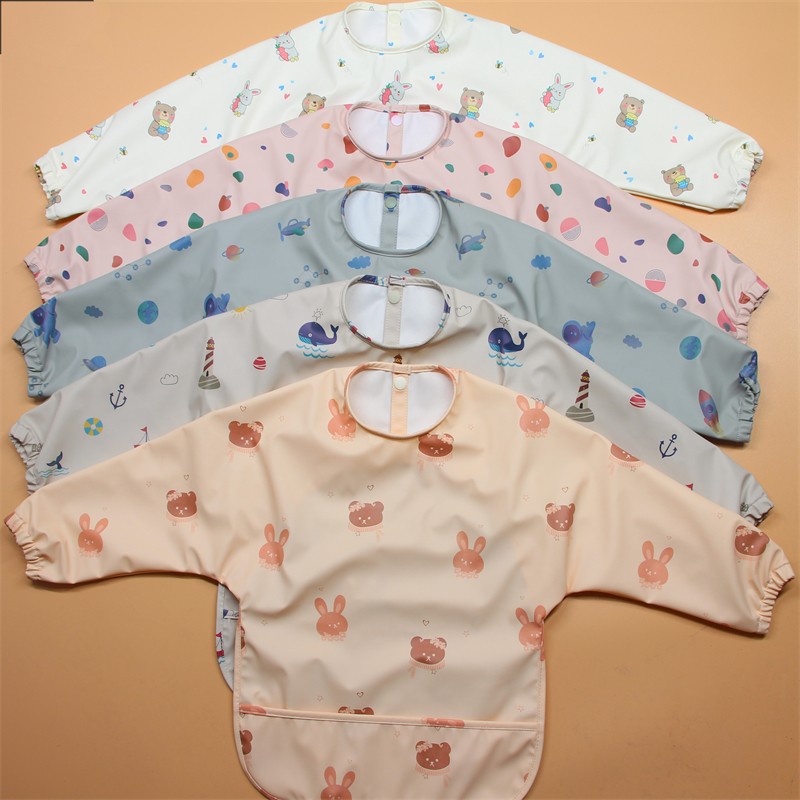 Waterproof Baby Bib Factory - 2022 Newest Polyester Long Sleeve