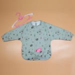 Long Sleeve Baby Bib Supplier - 100% Polyester Waterproof Snap