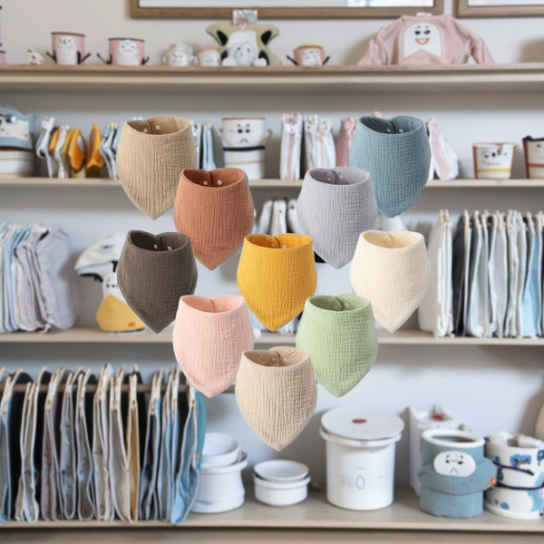 Bandana Bibs Factory - 100% Cotton Muslin Hide Stitching