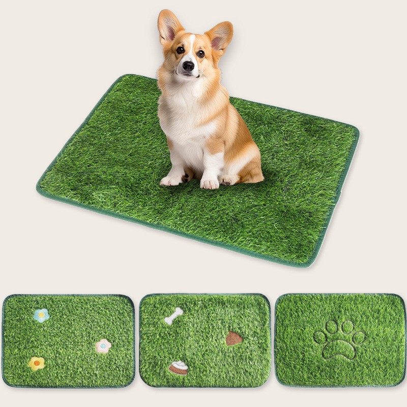 Pet Toilet Mat Supplier - Eco-Friendly Grass Soft Embroidered