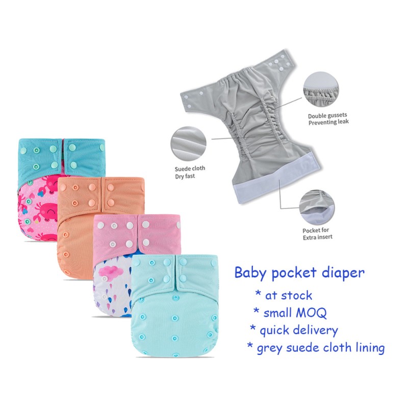 Pocket Diaper Factory - Washable One-size Grey Suede