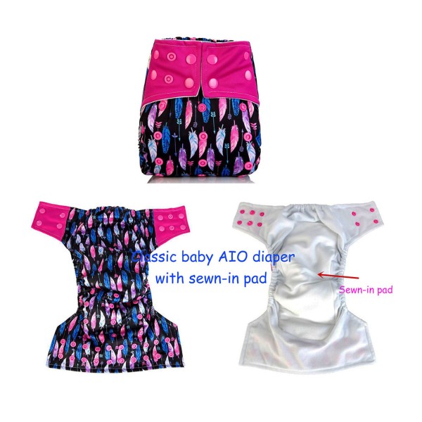 Cloth Diaper Manufacturer - Classic AIO Pocket Contrasty Tabs