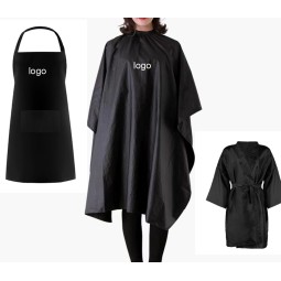 Hair Dressing Cape Manufacturer - Customizable Black Polyester