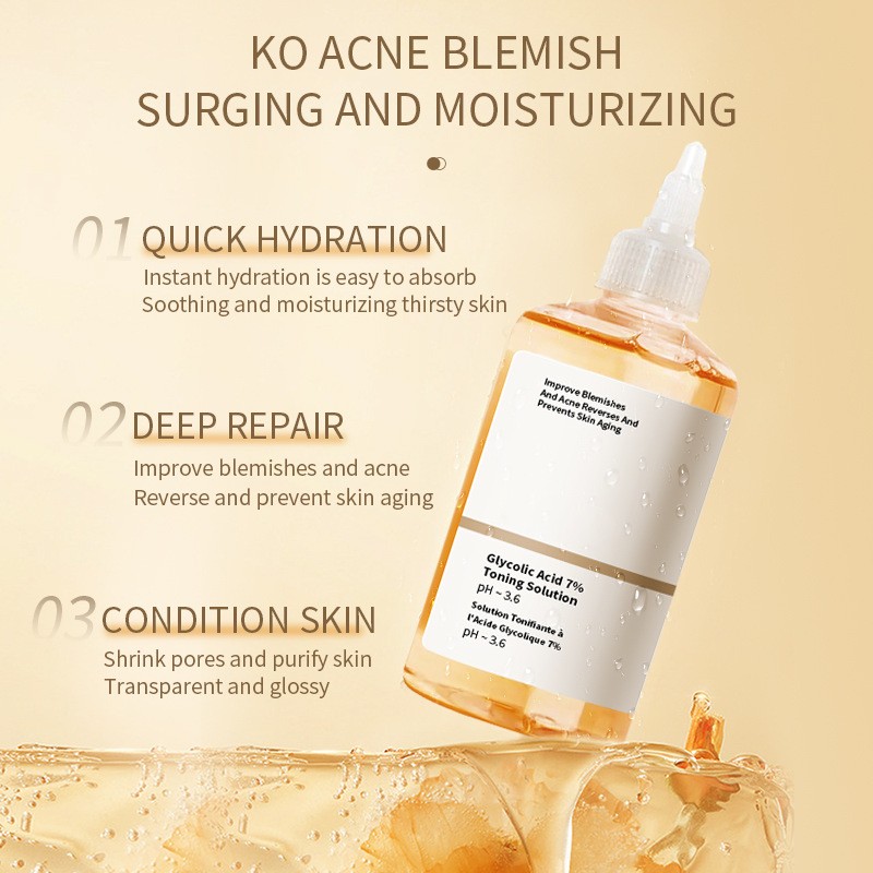Glycolic Acid Toner Manufacturer - OEM 7% Moisturizing Acne Care Essence