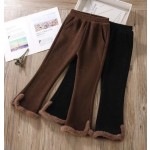 Knitted Pants Supplier - Girls Solid Washed Casual