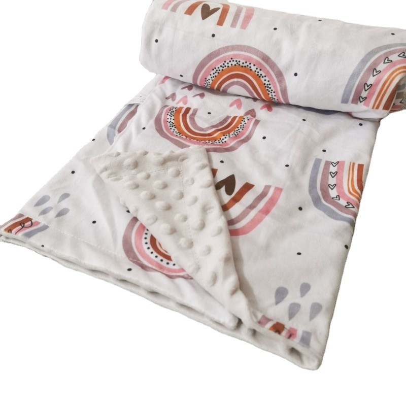 Swaddle Blanket Factory - Custom Rainbow Bean Muslin Double