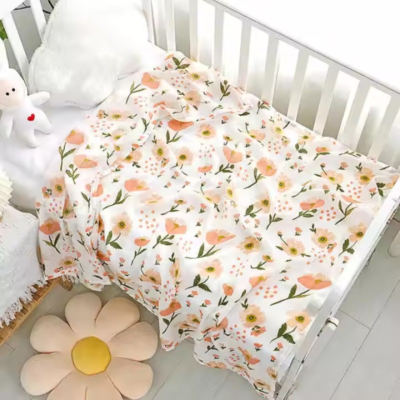 Swaddle Blanket Manufacturer - Custom 70%Bamboo30%Cotton Muslin