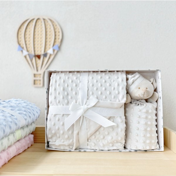 Baby Blanket Supplier - Customized Logo Dot Fleece Polyester