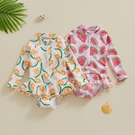 Girls Swimwear Factory - One-Piece Anti-UV Floral Print