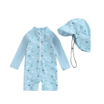 Children Swimsuit Supplier - Three-Piece Dinosaur Floral
