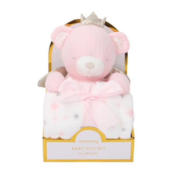 Baby Blanket Set Supplier - Gift Box Bear Polyester Flannel