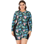 Women's Modest Factory - Print Long Sleeve One-Piece