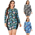 Women's Modest Factory - Print Long Sleeve One-Piece