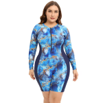 Women's Modest Factory - Print Long Sleeve One-Piece