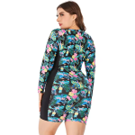 Women's Modest Factory - Print Long Sleeve One-Piece