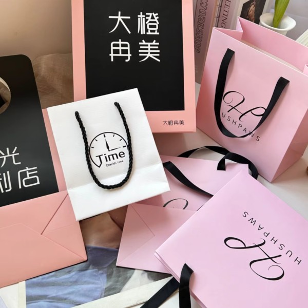 Art Paper Bag Manufacturer - Custom Ribbon Handle Clothing Shopping Gift Bag