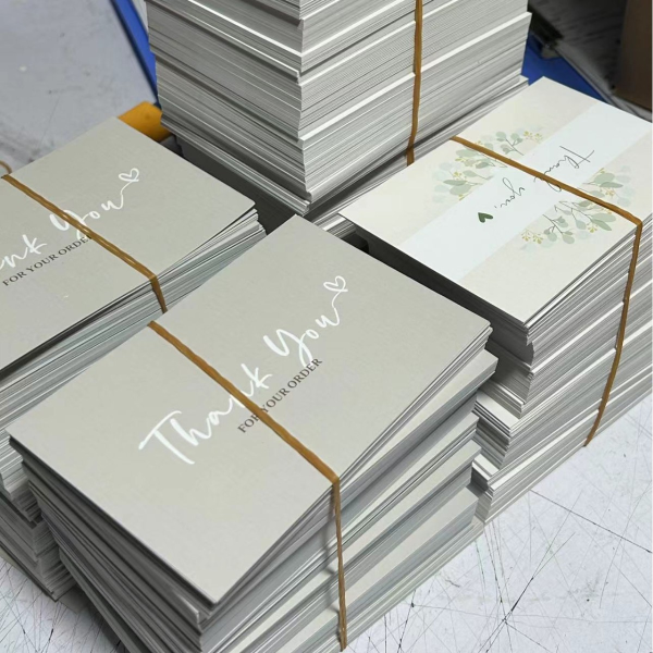 Positive Feedback Card Manufacturer - Custom Gold Foil Folding Art Paper Low MOQ