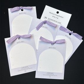 Purple Bowknot Nail Card Manufacturer - Custom Fingernails Instructions Silk Ribbon