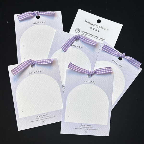 Purple Bowknot Nail Card Manufacturer - Custom Fingernails Instructions Silk Ribbon