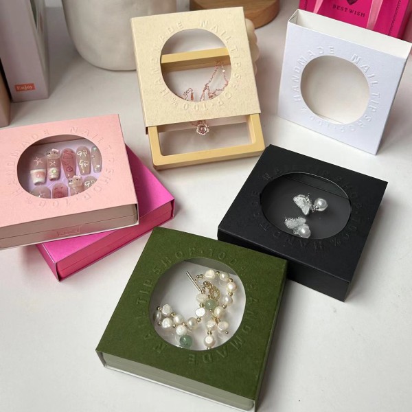 Nail Art PE Film Box Manufacturer - Custom Press on Nail Necklace Badge 3D Packaging