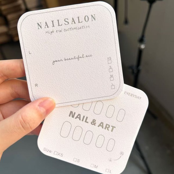 Nail Display Card Manufacturer - Custom Silver Hot Stamping Rounded Corner Paper