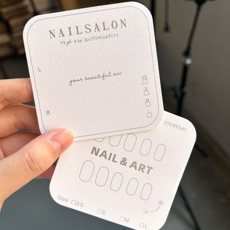 Nail Display Card Manufacturer - Custom Silver Hot Stamping Rounded Corner Paper