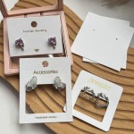 Jewelry Display Card Manufacturer - Custom Cotton Texture Earrings Hang Tag