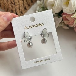 Jewelry Display Card Manufacturer - Custom Cotton Texture Earrings Hang Tag