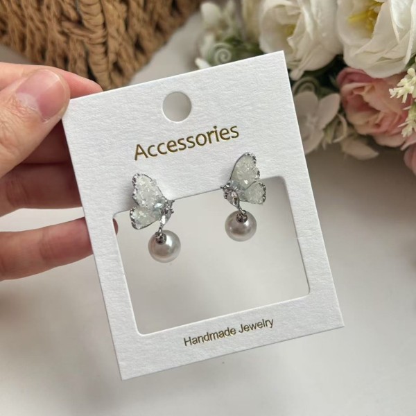 Jewelry Display Card Manufacturer - Custom Cotton Texture Earrings Hang Tag