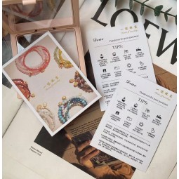 Jewelry Care Card Manufacturer - Custom Earring Necklace Product Information Card