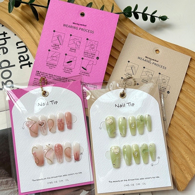 Nail Art Display Card Manufacturer - Custom Double-layer Paper Card with Dust Bag