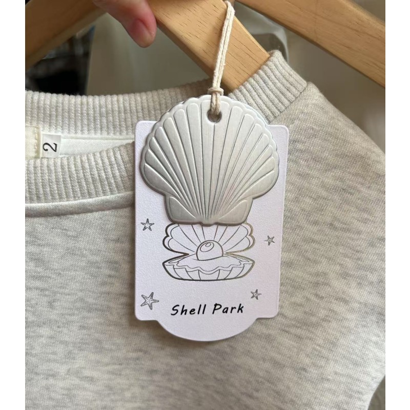 Silver Foil Hang Tag Manufacturer - Custom Thick Garment Label for Small Business