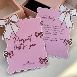 Bow Shape Thank You Card Manufacturer - Custom Gold Foil Stamp Wedding Greeting Card