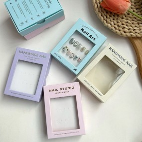 Press on Nail Display Box Manufacturer - Custom Thick Cardboard Transparent Window