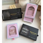 Press on Nail Box Manufacturer - Custom Pink Cardboard Clear PVC Window Handmade