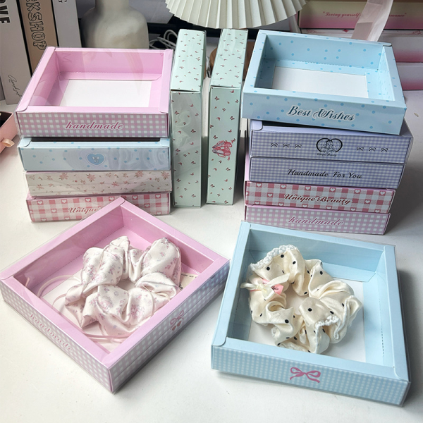 Hair Tie Gift Box Manufacturer - Custom Clear PVC Cover Display Packaging Wholesale