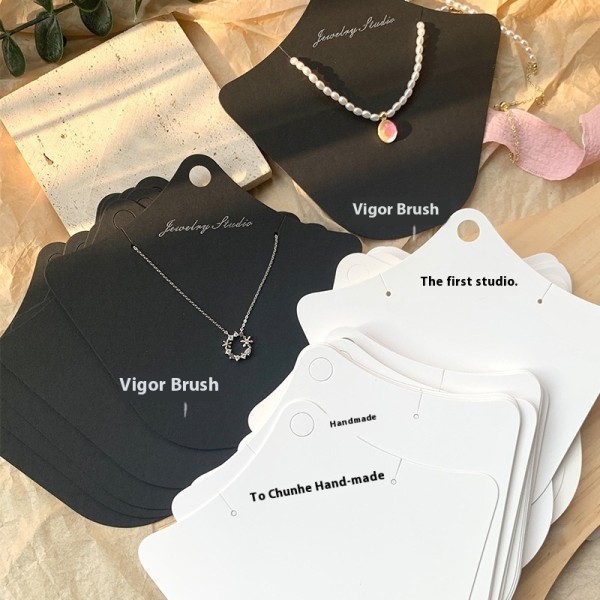 Necklace Card Manufacturer - Custom Irregular Neck Shape Display Silver Logo