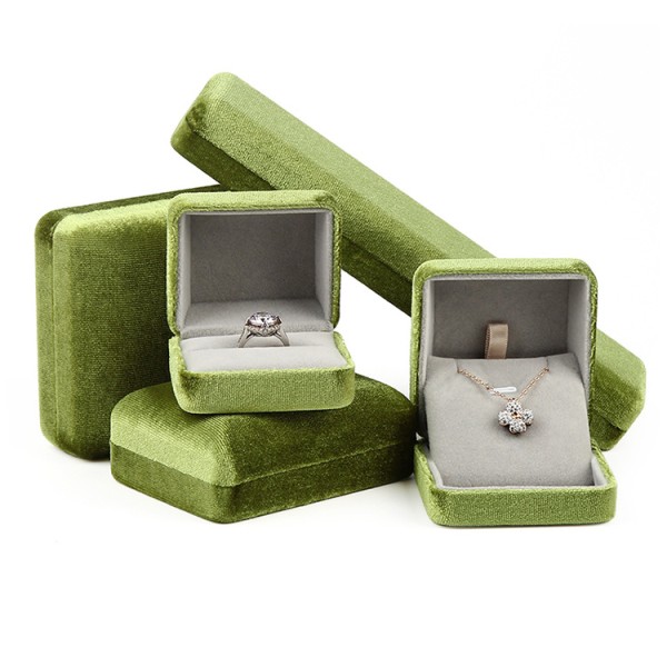 Jewelry Set Box Manufacturer - Green Velvet Premium Packaging