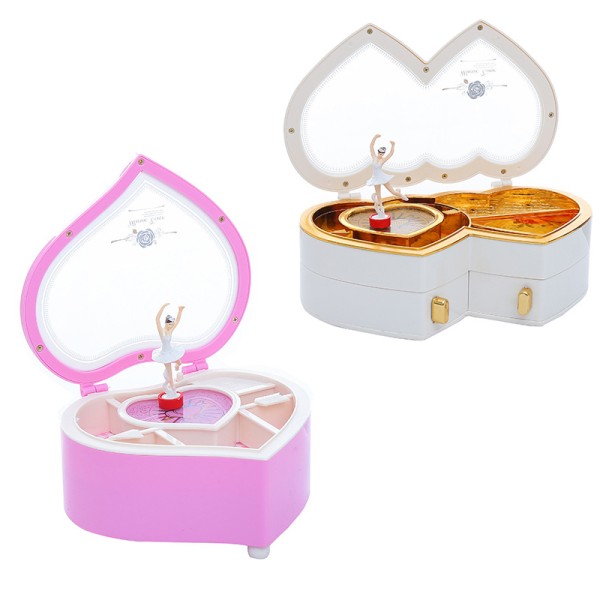 Music Jewelry Box Manufacturer - Heart-shaped Ballerina Rotating