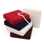 Pearl Necklace Box Manufacturer - Large Velvet Square Jewelry Case